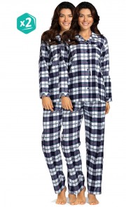2er-Pack Flanell Pyjama
