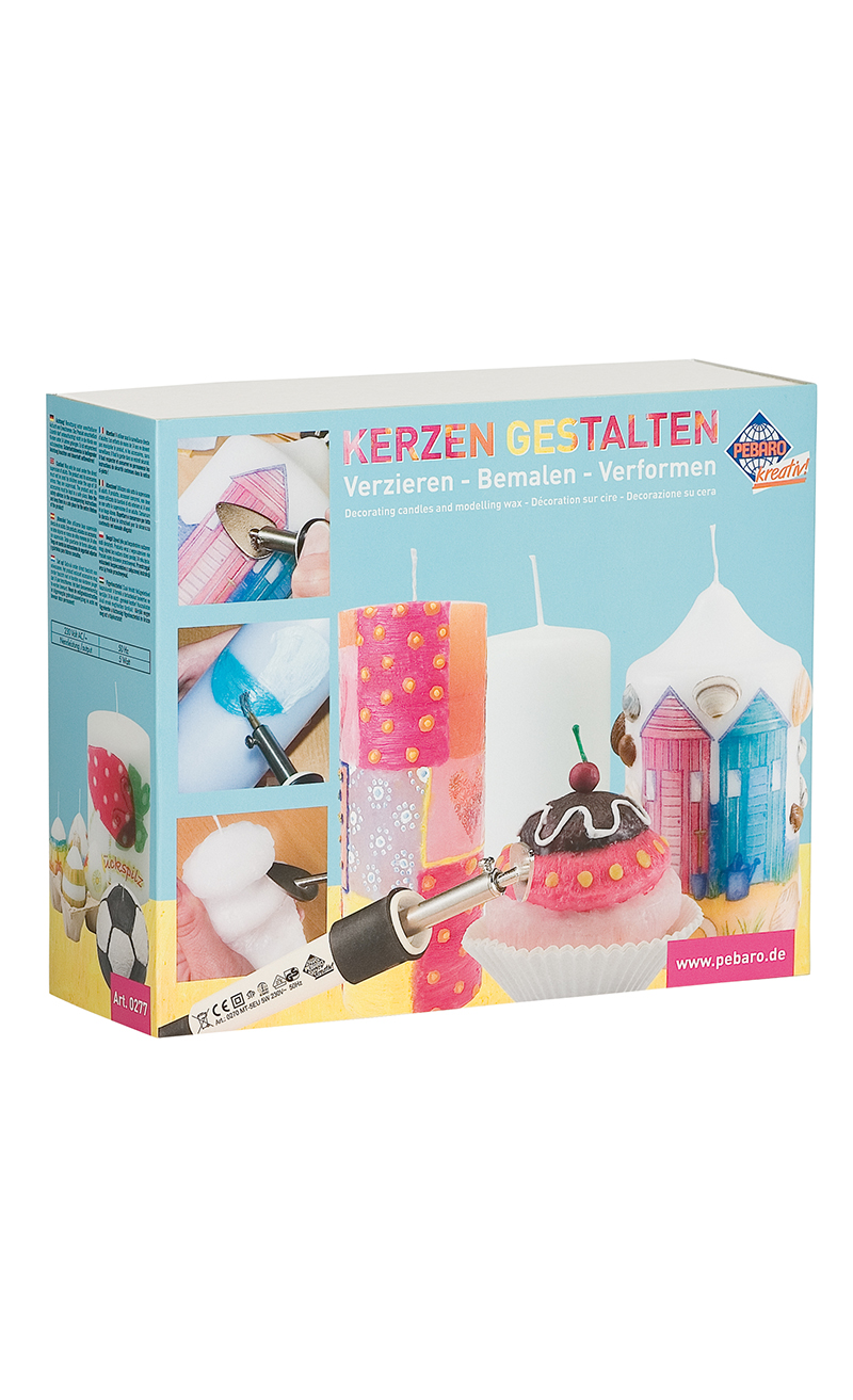 Bastelset Kerzen verzieren bemalen verformen gestalten 2 Kerzen Zubehör